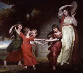 George Romney The five youngest children of Granville Leveson-Gower, 1st Marquess of Stafford Spain oil painting art